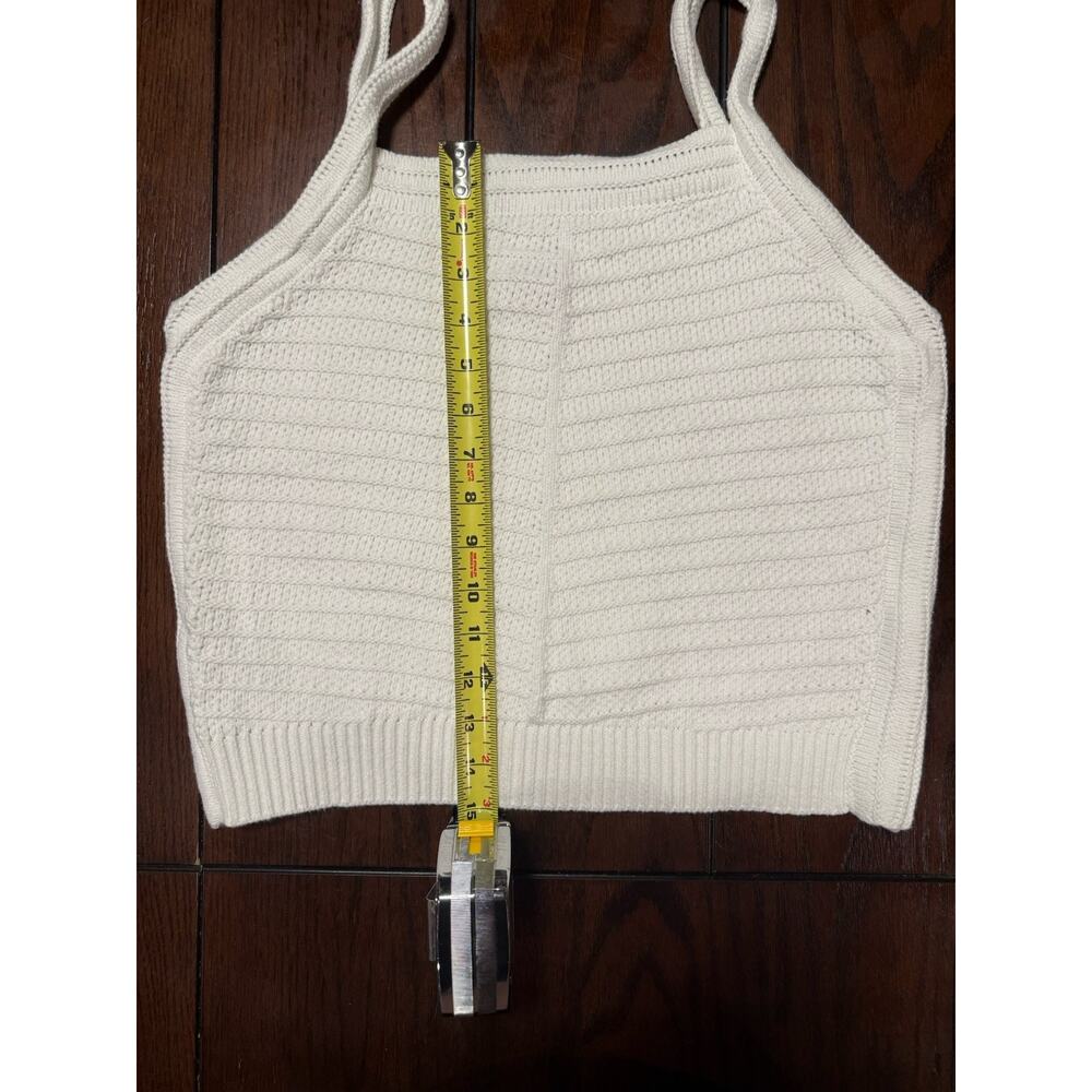 Joie White Knit Square Neck Camisole Tank Top, Size L - Picture 3 of 5